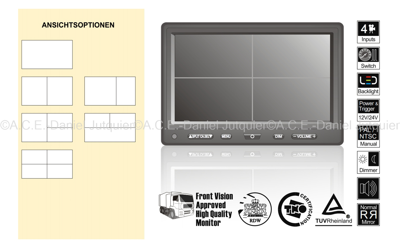 Farbmonitor Carvision 101 Ansichtsoptionen,aceurope.at