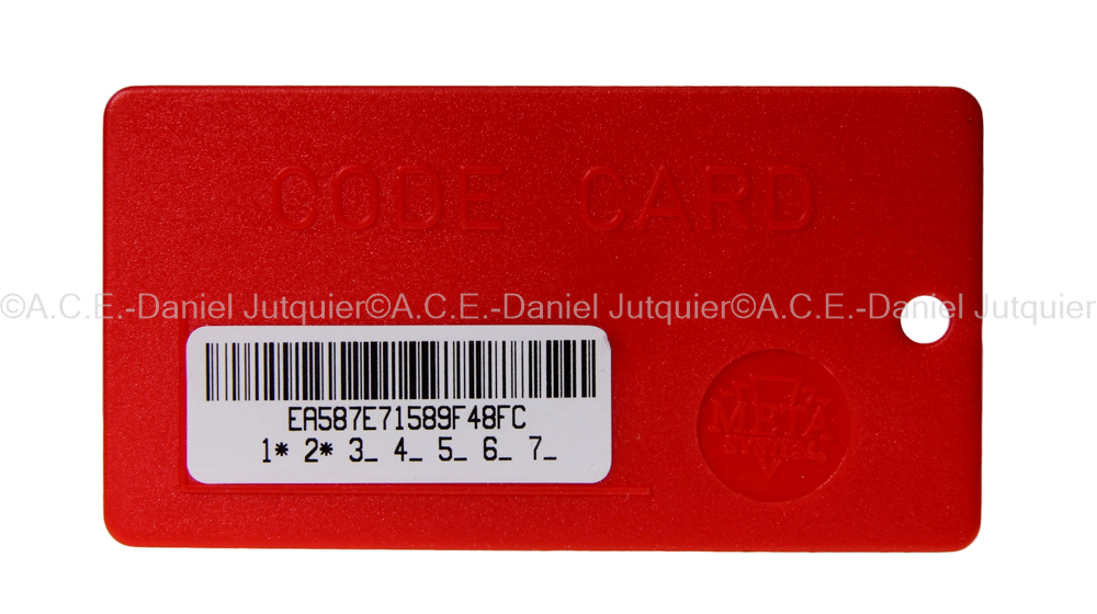 Codekarte für Handsender für Meta Autoalarmanlage HPA 3.5,aceurope.at